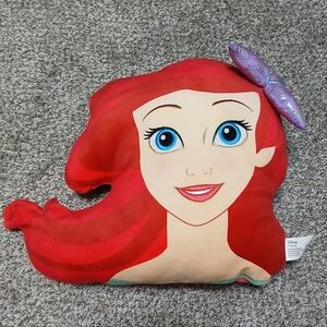 Disney Ariel Pillow with Red Hair and Purple Bow